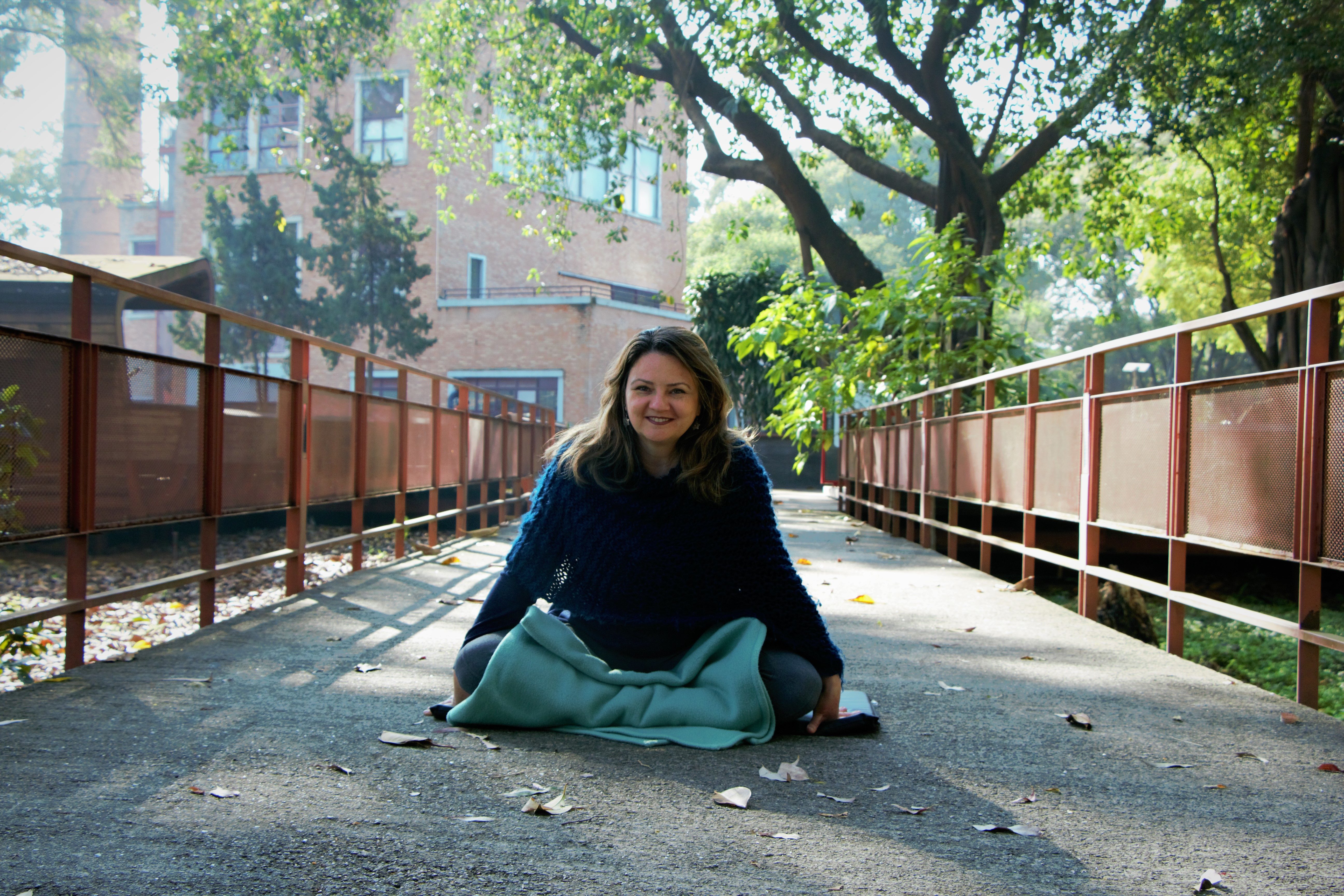 Katya Stübing em atividade relacionada à prática de mindfulness